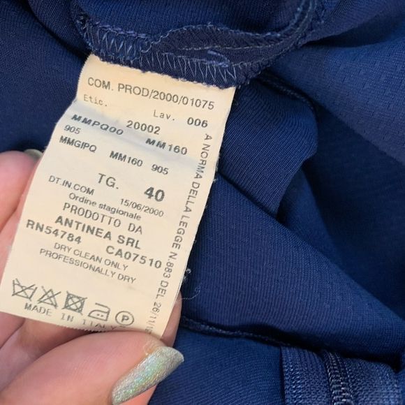 Armani Collezione Cobalt Blue Wide Leg Wool Pants Size S - Picture 4 of 10